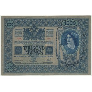 Czechoslovakia, 10 Korun (1919) on 1.000 Korun 1902