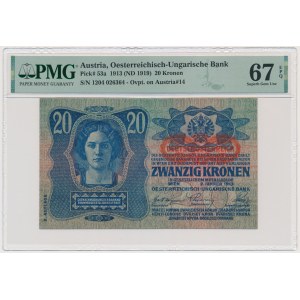 Austria, 20 Kronen (1919) Austro-Hungarian 1913 - PMG 67 EPQ