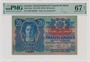 Austria, 20 Kronen (1919) Austro-Hungarian 1913 - PMG 67 EPQ