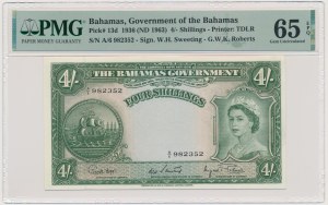 Bahamas, 4 Shillings 1936 (1963) - PMG 65 EPQ