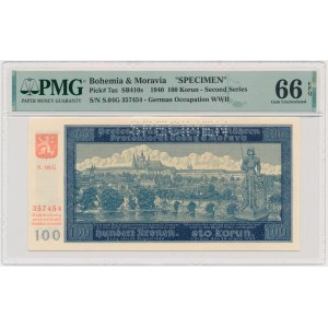 Bohemia and Moravia, 100 Korun 1940 - SPECIMEN - PMG 66 EPQ