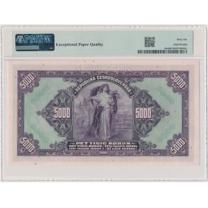 Bohemia and Moravia, 5,000 Korun 1943 - SPECIMEN - PMG 66 EPQ