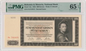 Bohemia and Moravia, 500 Korun 1942 - PMG 65 EPQ