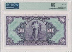 Bohemia and Moravia, 5,000 Korun 1943 - SPECIMEN - PMG 64