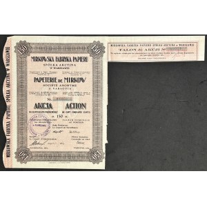 Mirkowska Fabryka Papieru S.A. w Warszawie, 150 zł 1931