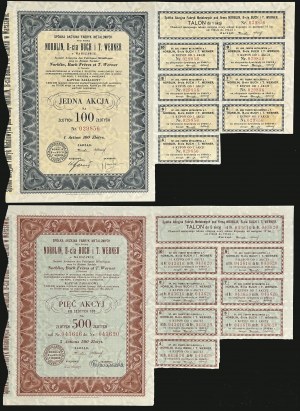 Norblin, Br. Buch and T. Werner S.A., 100 zl and 5 x 100 zl - set of 2 pcs.