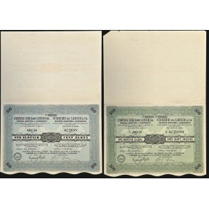 Fabryka Szkła dawniej S. Reich i S-ka, 100 zł i 5 x 100 zł 1930 - zestaw 2 szt.
