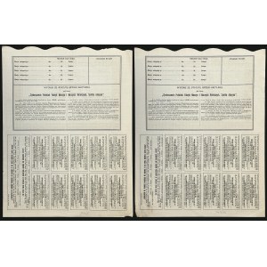 Zjednoczenie Polskich Fabryk Maszyn i Narzędzi Rolniczych S.A., 50 zł i 5 x 50 zł 1921 - zestaw 2 szt.