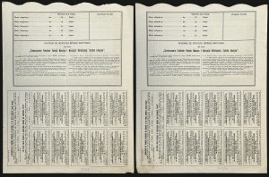 Zjednoczenie Polskich Fabryk Maszyn i Narzędzi Rolniczych S.A., 50 zł i 5 x 50 zł 1921 - zestaw 2 szt.