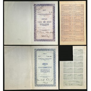 Fabryka Kapeluszy S.A. w Myślenicach, 500 mkp 1922, Emisja B, Ser. II oraz 5 x 500 mkp 1921, Emisja A, Ser. IV - zestaw 2 szt.