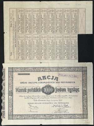 Potash Salt Exploitation Joint Stock Company, 1,000 mkp 1922