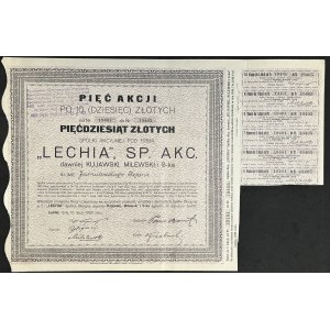 Lechia S.A., 5 x 10 zł - imienna