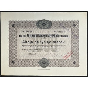 Wytwórnia Maszyn Młyńskich Towarzystwo Akcyjne w Rogoźnie, 1.000 mkp 1921, Emisja IV