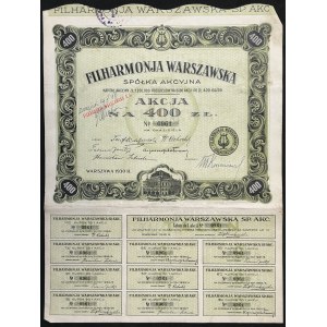 Filharmonia Warszawska S.A., 400 zł 1930