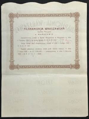 Filharmonia Warszawska S.A., 400 zł 1930