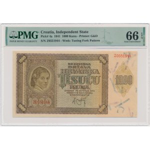 Croatia, 1.000 Kuna 1941 - PMG 66 EPQ