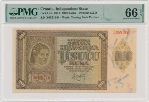 Croatia, 1.000 Kuna 1941 - PMG 66 EPQ