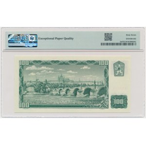 Czech Republic, 100 Korun 1961 (1993) - with stamp - PMG 67 EPQ