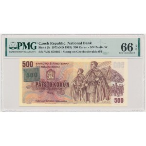 Czech Republic, 500 Korun 1993 (1973) - with stamp - PMG 66 EPQ