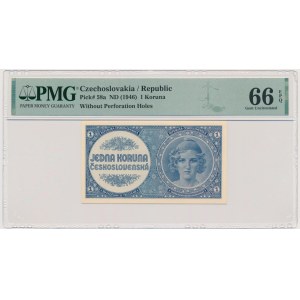 Czechoslovakia, 1 Koruna (1946) - PMG 66 EPQ