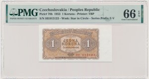 Czechoslovakia, 1 Kronen 1953 - PMG 66 EPQ