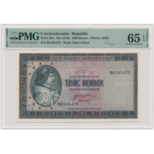 Czechoslovakia, 1.000 Korun (1945) - PMG 65 EPQ