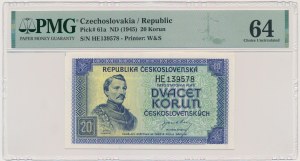 Czechoslovakia, 20 Korun (1945) - PMG 64