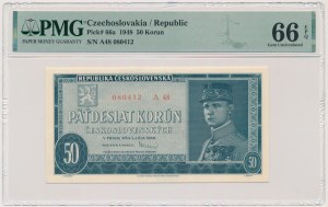 Czechoslovakia, 50 Korun 1948 - PMG 66 EPQ