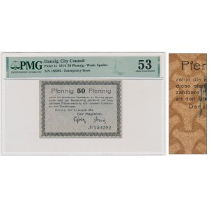 Danzig, 50 Pfennige 1914 - watermark spades - PMG 53