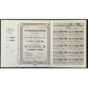 Przetwórnia Chemiczna Drzewa S.A., 5 x 1.000 mkp 1922, Emisja I