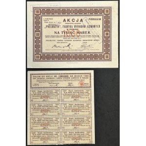 Pneumatyk Fabryka Wyrobów Gumowych Towarzystwo Akcyjne, 1.000 mkp 1921, Emisja I