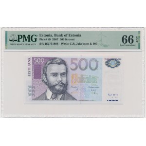 Estonia, 500 Krooni 2007 - PMG 66 EPQ