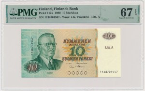 Finlande, 10 marques 1980 - PMG 67 EPQ