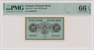 Finlande, 50 pennies 1918 - PMG 66 EPQ