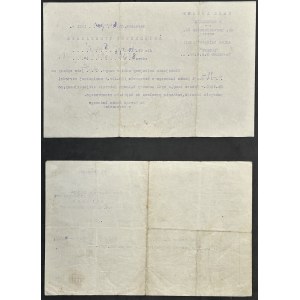 Bank Ludowy S.A. w Warszawie - świadectwo tymczasowe (podpis Ignacego Daszyńskiego) oraz dokument potwierdzenia ksiegowego