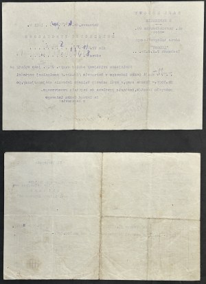 Bank Ludowy S.A. in Warsaw - provisional certificate (signed by Ignacy Daszynski) and document of confirmation of the accountant
