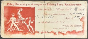 Travailleurs polonais en Amérique pour le parti socialiste polonais - bon de 1919.
