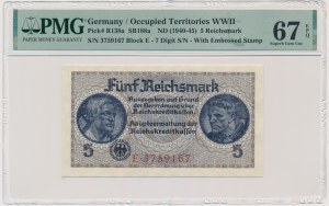 Allemagne, 5 Reichsmark (1939-44) - PMG 67 EPQ