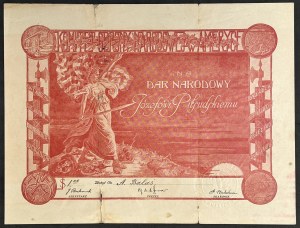 Comité de défense nationale en Amérique - pour le cadeau national à Józef Piłsudski - 1 dollar