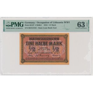 Kowno, 1/2 Mark 1918 - B - PMG 63 EPQ