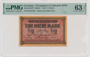 Kowno, 1/2 Mark 1918 - B - PMG 63 EPQ