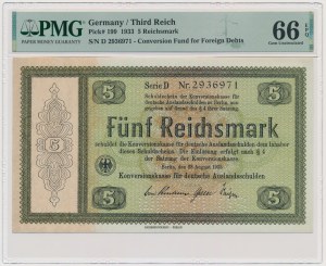 Germany, 5 Reichsmark 1933 - PMG 66 EPQ