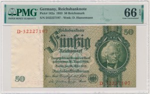 Germany, 50 Reichsmark 1933 - PMG 66 EPQ