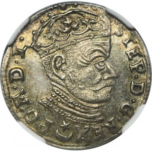 Stephen Bathory, 3 Groschen Vilnius 1582 - L/LIT - NGC MS61