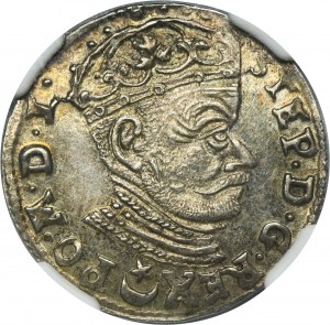 Stefan Batory, Trojak Vilnius 1582 - L/LIT - NGC MS61