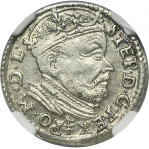 Stephan Bathory, 3 Groschen Vilnius 1585 - NGC MS60