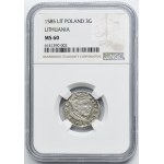 Stephan Bathory, 3 Groschen Vilnius 1585 - NGC MS60