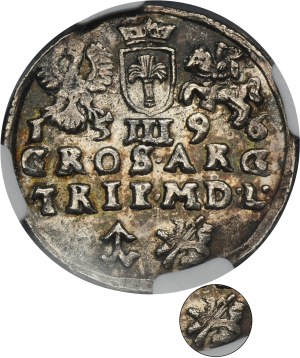 Sigismund III Vasa, 3 Groschen Vilinius 1596 - NGC MS61 - RARE