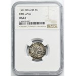 Zygmunt III Waza, Trojak Wilno 1596 - NGC MS61 - RZADSZY, lew przebity hakiem