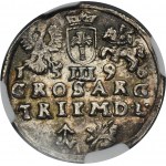 Zygmunt III Waza, Trojak Wilno 1596 - NGC MS61 - RZADSZY, lew przebity hakiem